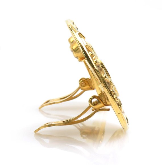 CHANEL Gold Logo Earrings - Picture 2 of 5